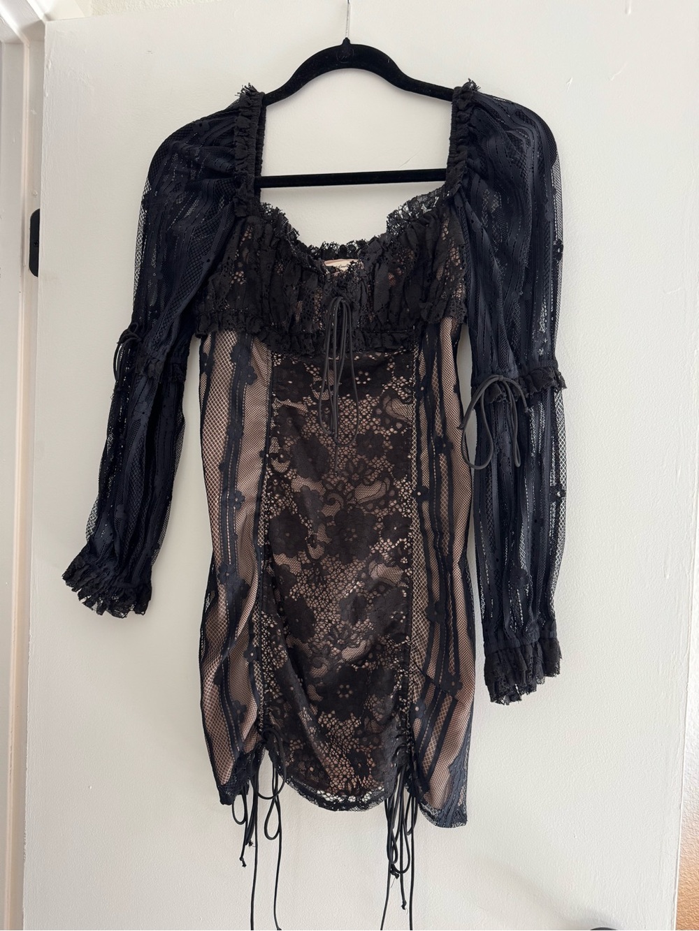 For Love & Lemons Monroe Black Lace Mini Dress - Picture 3 of 4